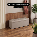 BENCH WITH STORAGE – FOLDING OTTOMAN WITH PADDED SEAT - 11