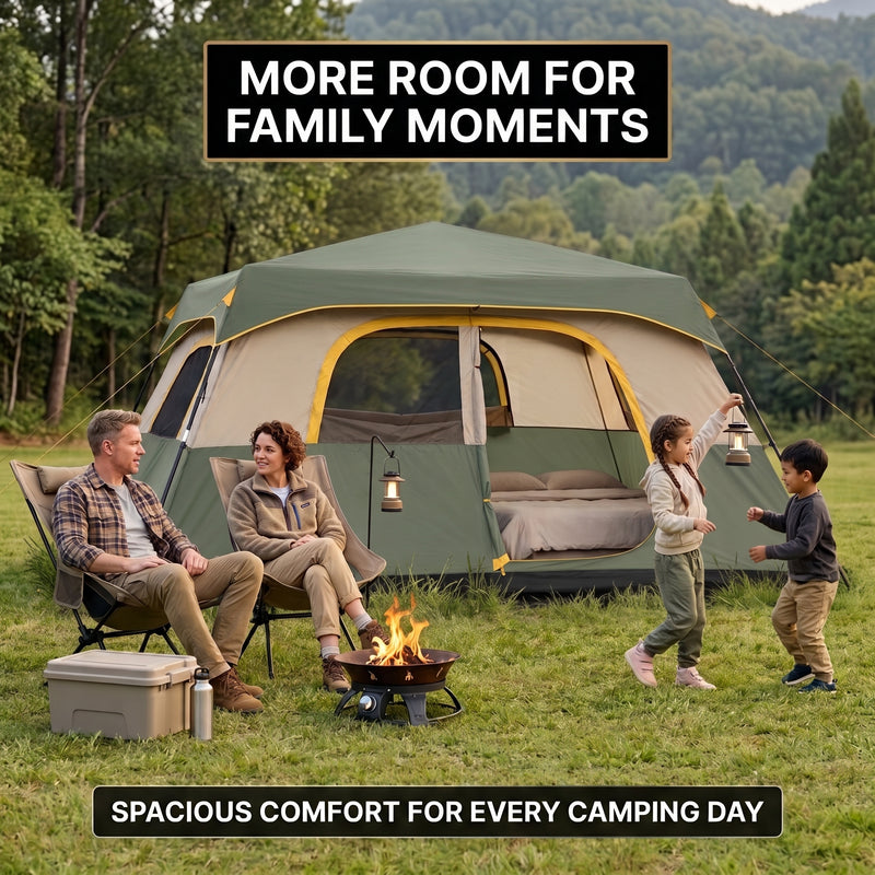 8–10 Person Instant Cabin Camping Tent with Room Divider - 11