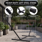 2-Person Hammock with Adjustable-Height Stand, Pillow & Carrying Bag - 11