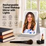 Portable LED Makeup Mirror – Rechargeable, Adjustable Brightness, Compact & Travel-Friendly - 11