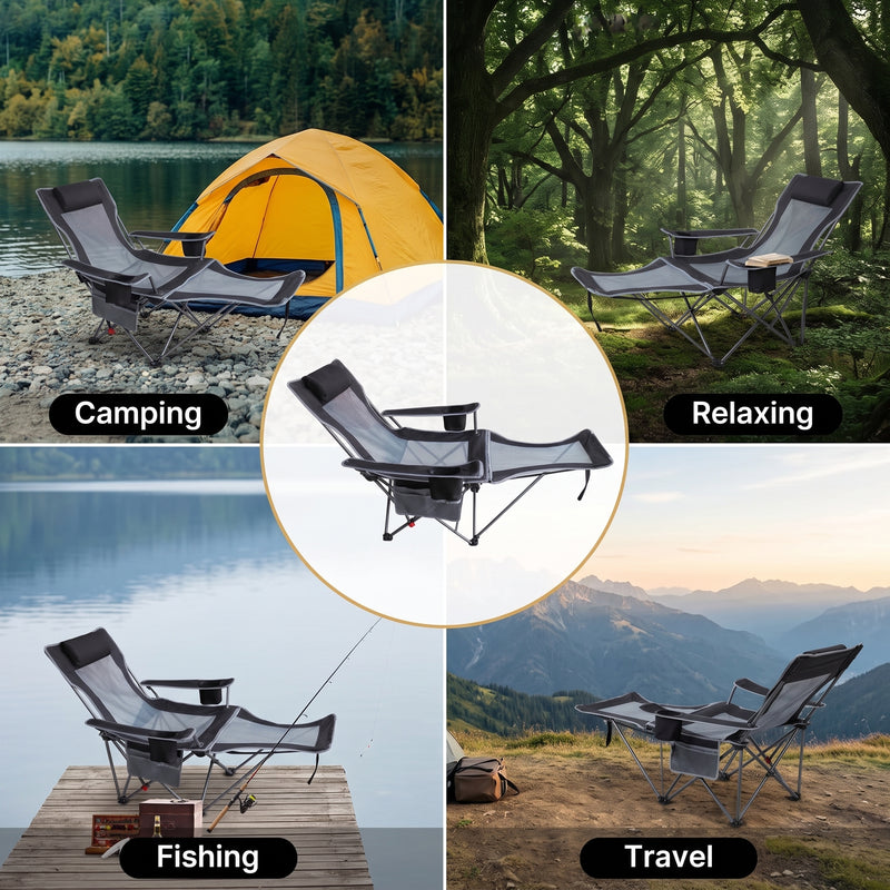 Premium Reclining Outdoor Camping Chair – Adjustable Comfort Seat - 11