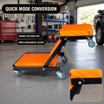 2-in-1 Convertible Z-Creeper Seat - Rolling Mechanic Creeper with Wheels, Under Dash Creeper & Garage Chair for Auto Repair, Low Profile Roller Seat - 11
