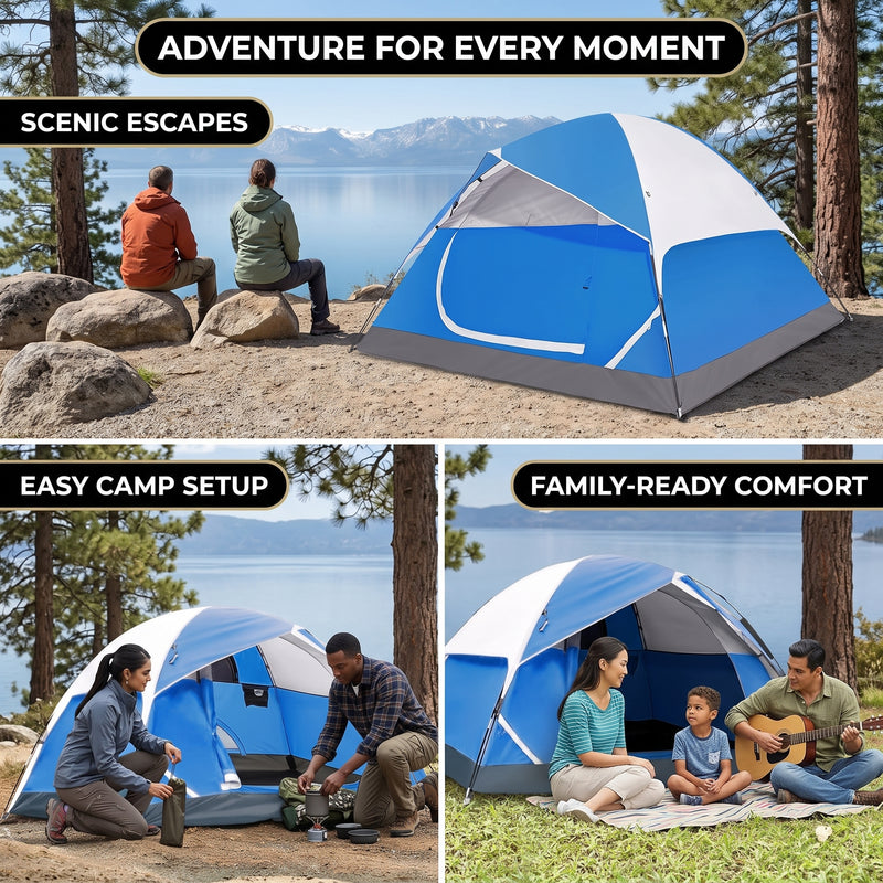 2-4 PERSON LIGHTWEIGHT BACKPACKING DOME CAMPING TENTS - 11
