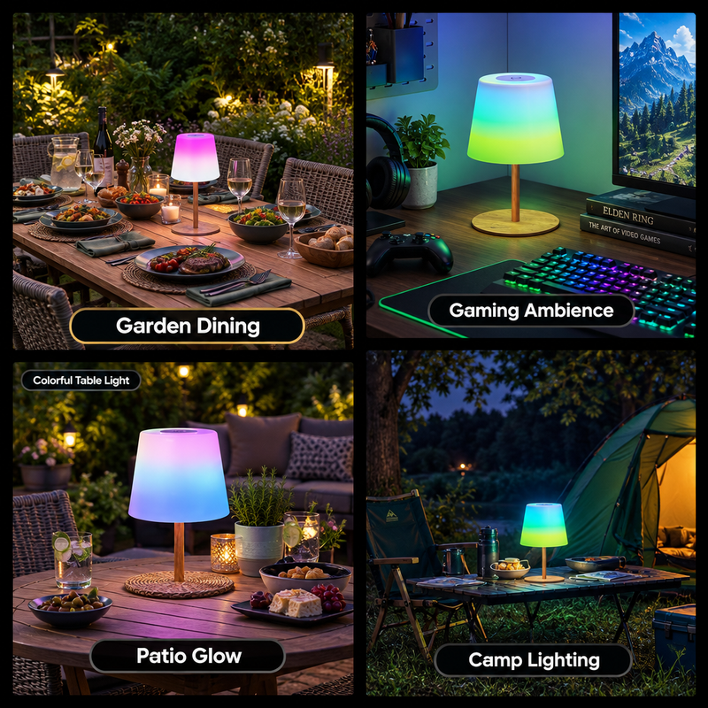 CORDLESS TABLE LAMP – RECHARGEABLE & WATERPROOF FOR SHOWER, BATHROOM AND OUTDOOR USE - 11
