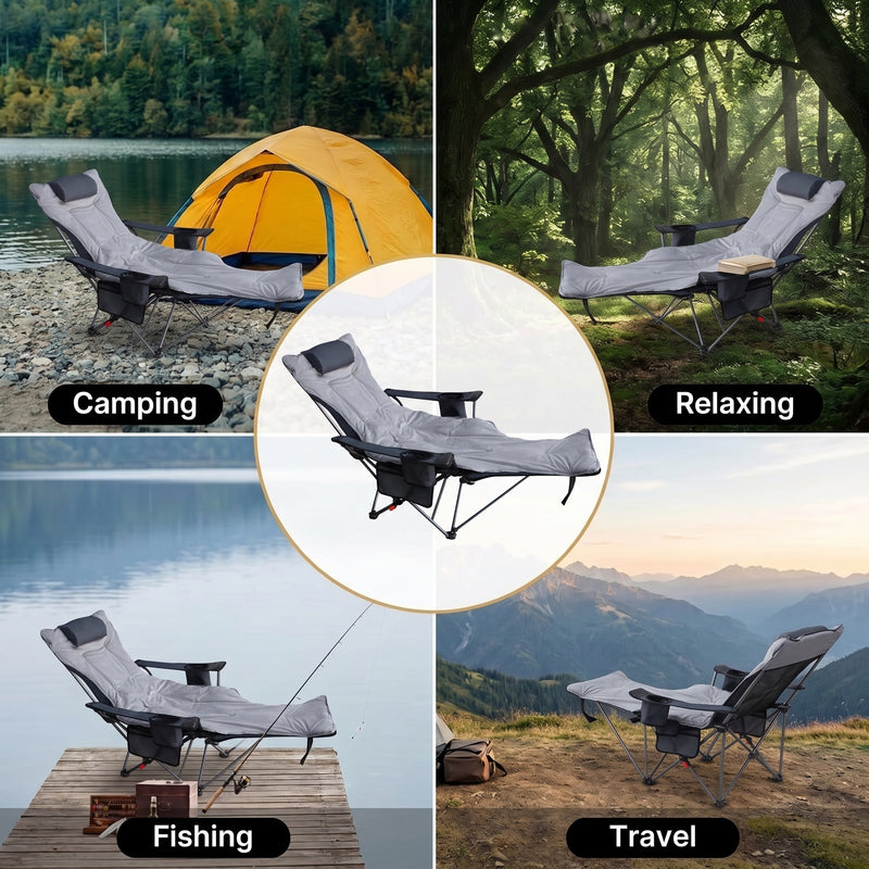 Premium Reclining Outdoor Camping Chair – Adjustable Comfort Seat - 11