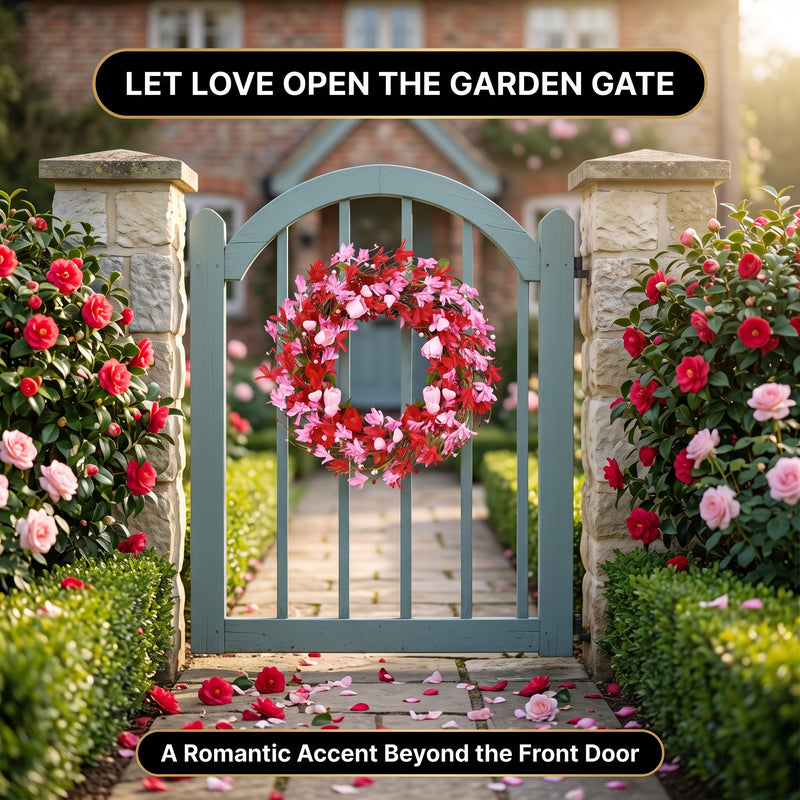 VALENTINE WREATHS FOR FRONT DOOR – HEART & BERRY FLORAL WREATH FOR VALENTINE’S DAY DÉCOR - 11