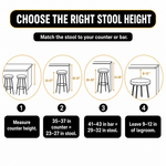 Swivel Bar Stool for Garage & Shop - Backless Counter Stool with Padded Seat, Workbench Stool for Workshop, Single Bar Stool with Chrome Legs - 11