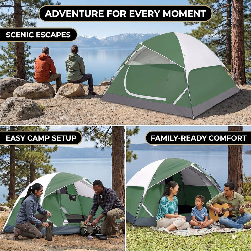 2-4 PERSON LIGHTWEIGHT BACKPACKING DOME CAMPING TENTS - 11