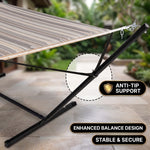 Outdoor Double Hammock with Stand for 2 – Heavy Duty Steel Frame, Pillow Included - 11