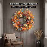 PUMPKIN WREATH FOR FRONT DOOR – FALL FARMHOUSE DÉCOR - 11