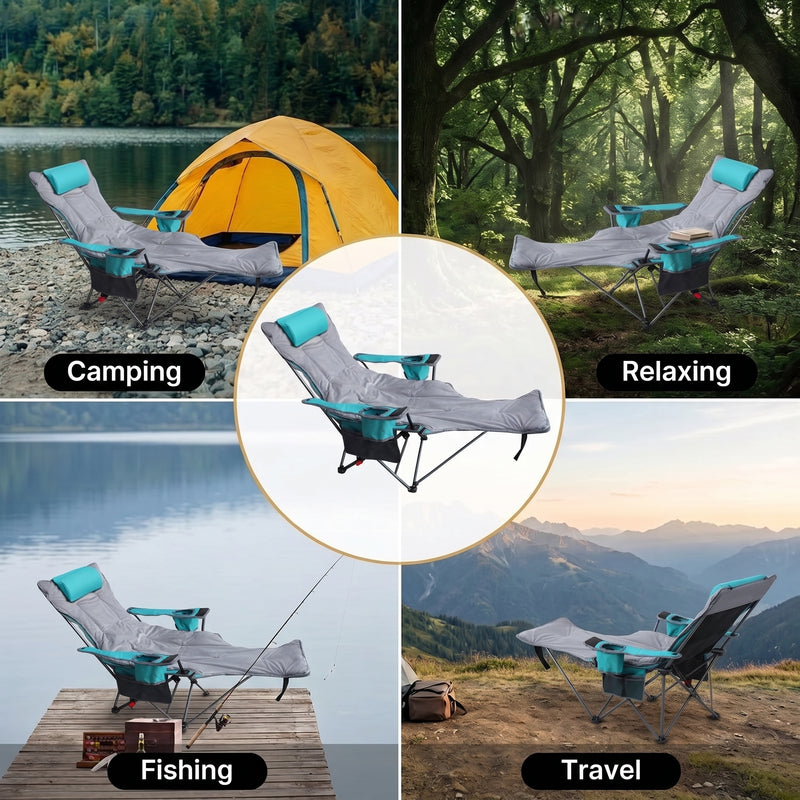 Premium Reclining Outdoor Camping Chair – Adjustable Comfort Seat - 11