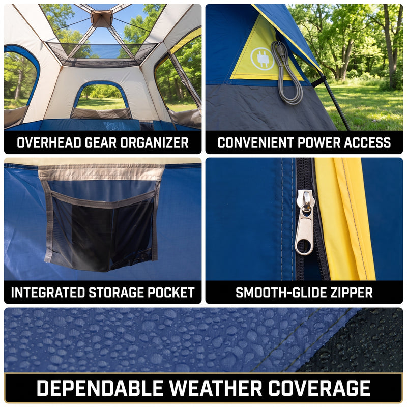 8–10 Person Instant Cabin Camping Tent with Room Divider - 11