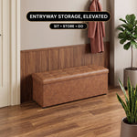 BENCH WITH STORAGE – FOLDING OTTOMAN WITH PADDED SEAT - 11