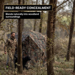 SucceBuy Hunting Blind, 270° & 360° See Through Ground Blind, 2-3 Person / 3-4 Person Pop Up Deer Blind for Hunting with Carrying Bag, Portable Tent - 11