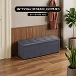 BENCH WITH STORAGE – FOLDING OTTOMAN WITH PADDED SEAT - 11
