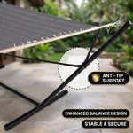 Outdoor Double Hammock with Stand for 2 – Heavy Duty Steel Frame, Pillow Included - 11