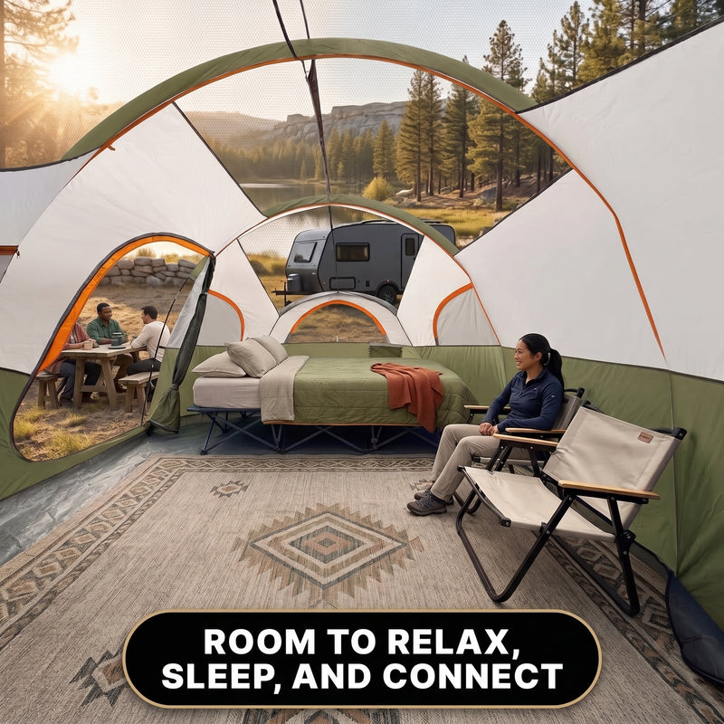 5–8 PERSON FAMILY DOME CAMPING TENT – WATERPROOF OUTDOOR TENT WITH RAINFLY & CARRY BAG - 11