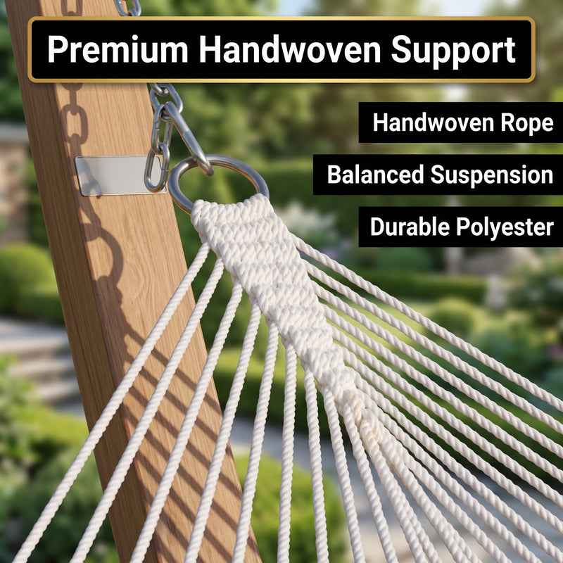 2-Person Quilted Outdoor Hammock 12FT – Double Layer with Pillow & Storage - 11