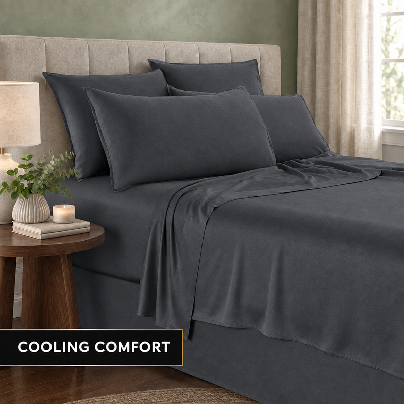Bamboo Cooling Sheets – 300TC Viscose Sateen Sheet Set - 11