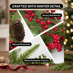 CHRISTMAS BERRY WREATH FOR FRONT DOOR – WINTER PINE HOLIDAY DÉCOR - 11