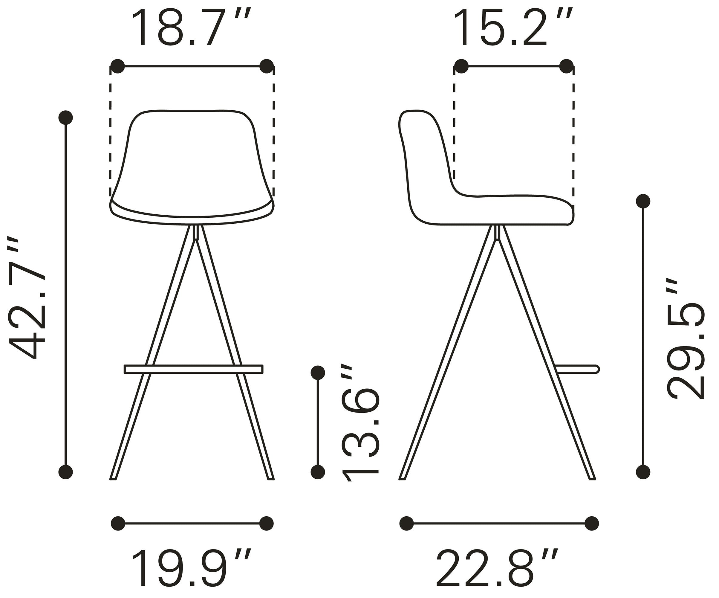 Aki Barstool White & Walnut