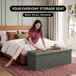 BENCH WITH STORAGE – FOLDING OTTOMAN WITH PADDED SEAT - 12