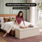 BENCH WITH STORAGE – FOLDING OTTOMAN WITH PADDED SEAT - 12