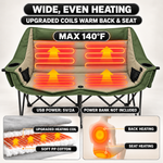 Double Heated Camping Chair with 3 Heat Levels & USB Power Pocket - 12