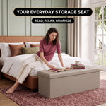 BENCH WITH STORAGE – FOLDING OTTOMAN WITH PADDED SEAT - 12