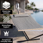 2-Person Quilted Outdoor Hammock 12FT – Double Layer with Pillow & Storage - 12