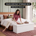 BENCH WITH STORAGE – FOLDING OTTOMAN WITH PADDED SEAT - 12