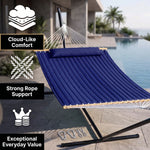 2-Person Quilted Outdoor Hammock 12FT – Double Layer with Pillow & Storage - 12