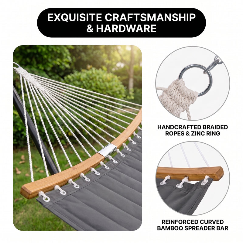 2-Person Hammock with Adjustable-Height Stand, Pillow & Carrying Bag - 12