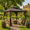 Exclusive 12' x 12' Hardtop Gazebo - Premium Permanent Outdoor Pavilion with Polycarbonate Double Roof