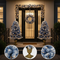 Pre-lit Xmas Tree Artificial Christmas 4-Piece Set,Garland, Wreath and Set of 2 Entrance Trees X-mas with LED Lights, Christmas Tree