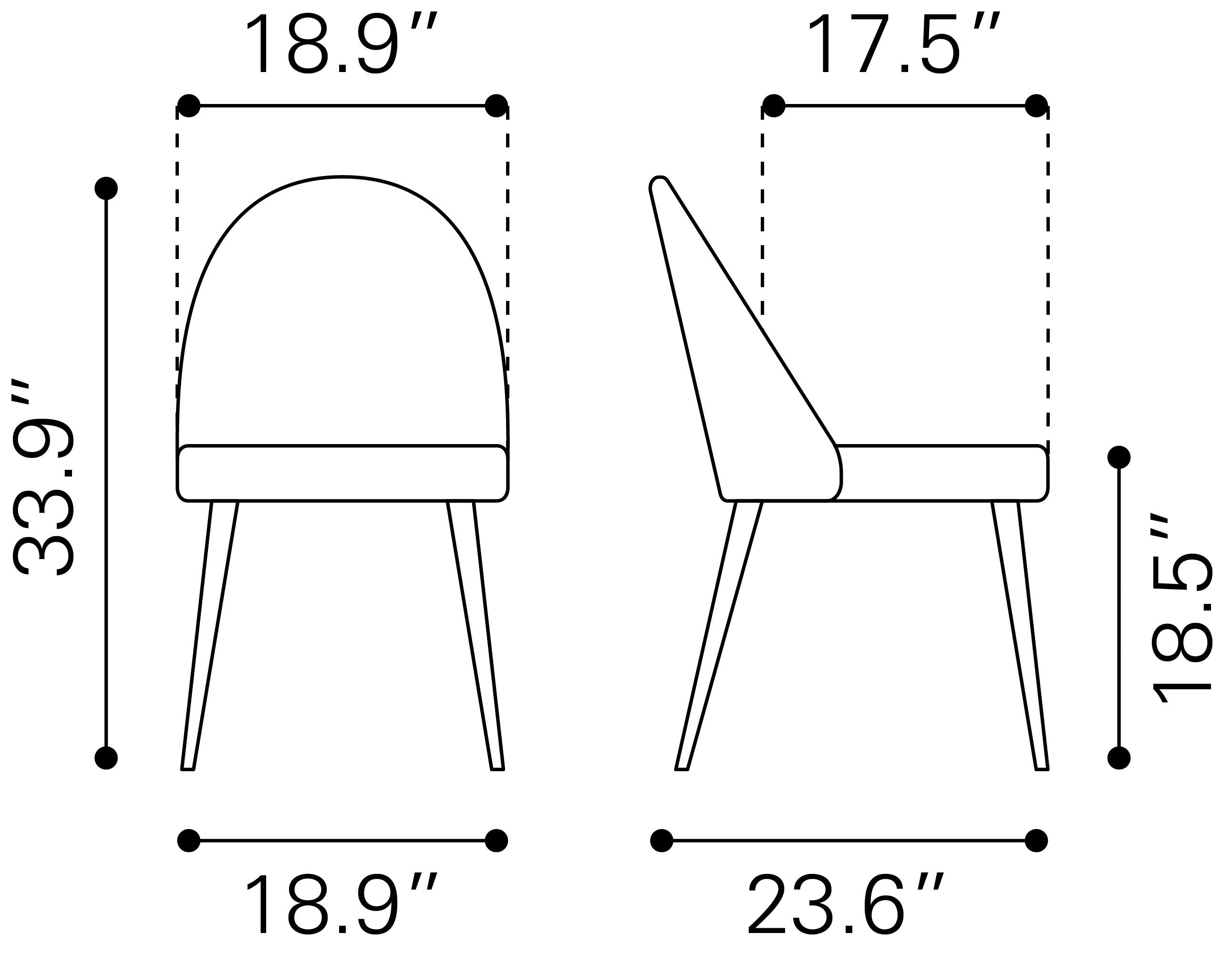 Silloth Armless Dining Chair Brown