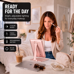 Portable LED Makeup Mirror – Rechargeable, Adjustable Brightness, Compact & Travel-Friendly