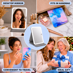 Portable LED Makeup Mirror – Rechargeable, Adjustable Brightness, Compact & Travel-Friendly - 13