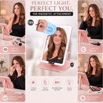 Portable LED Makeup Mirror – Rechargeable, Adjustable Brightness, Compact & Travel-Friendly