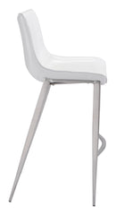 Magnus Barstool White & Silver