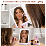 Portable LED Makeup Mirror – Rechargeable, Adjustable Brightness, Compact & Travel-Friendly - 15