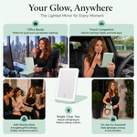 Portable LED Makeup Mirror – Rechargeable, Adjustable Brightness, Compact & Travel-Friendly - 15