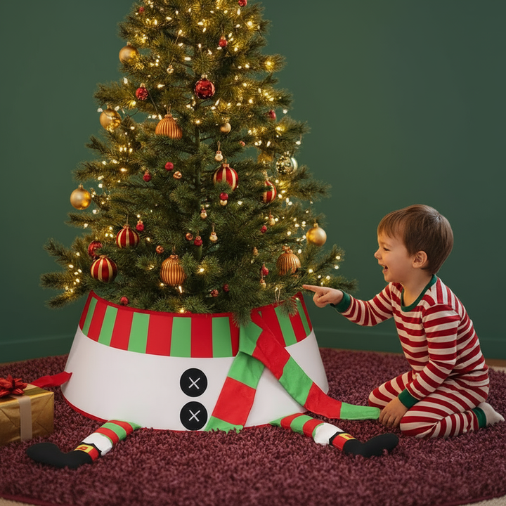 Christmas Tree Stand Cover 22Inch Round Tree Floor Mat Shimmer Tree Cover Mat Sequin Glitter Tree Skirts Vintage Tree Cover