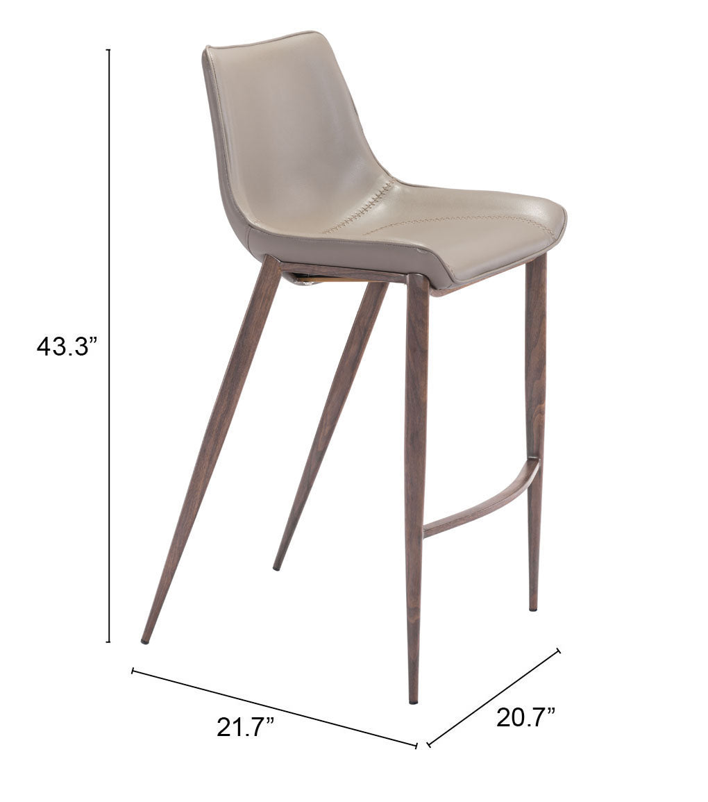 Magnus Barstool Brown & Walnut