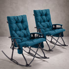Oversized Folding Rocking Camping Chair with Padded Comfort & Portable Design - 1