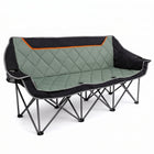 Oversized Padded 3-Person Folding Camping Loveseat Chair – Heavy Duty Outdoor Seating - 1