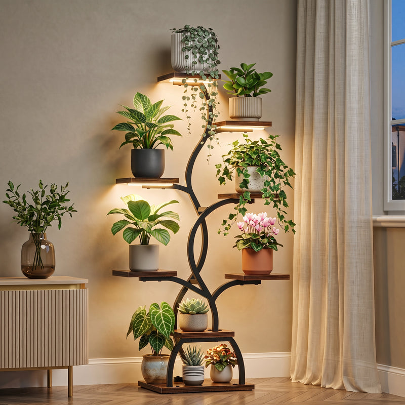 PLANT STAND WITH GROW LIGHTS – MULTI-TIER INDOOR SHELF - 1