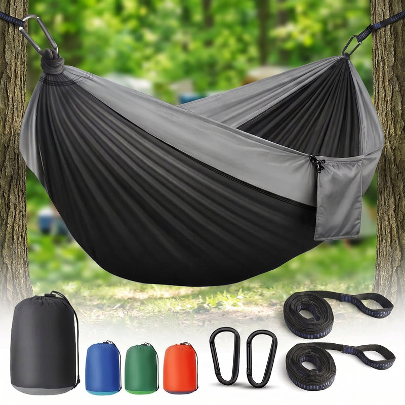 Portable Camping Hammock with Tree Straps – Lightweight Nylon Travel Hammock - 1