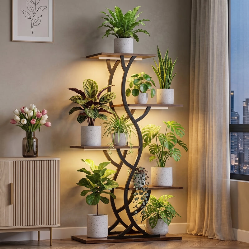 PLANT STAND WITH GROW LIGHTS – MULTI-TIER INDOOR SHELF - 1