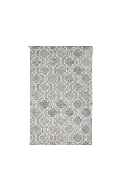 10' X 14' Ivory And Gray Wool Geometric Hand Tufted Area Rug